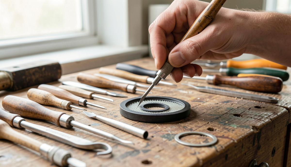 a bench of fine setting tools