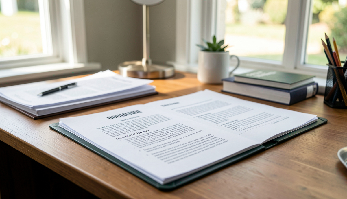 a residential desk that keeps house files